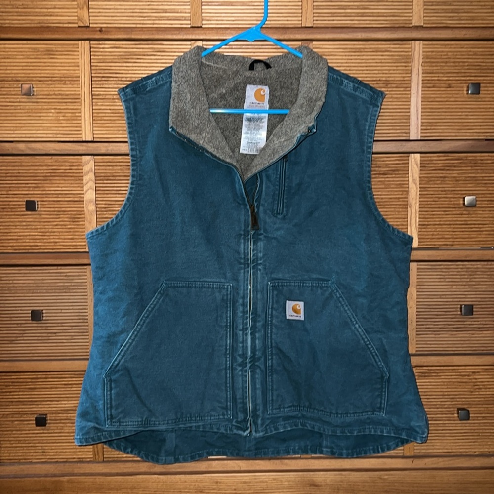 VTG WOMEN’S  CARHARTT WASHED DUCK SHERPA LINED VEST